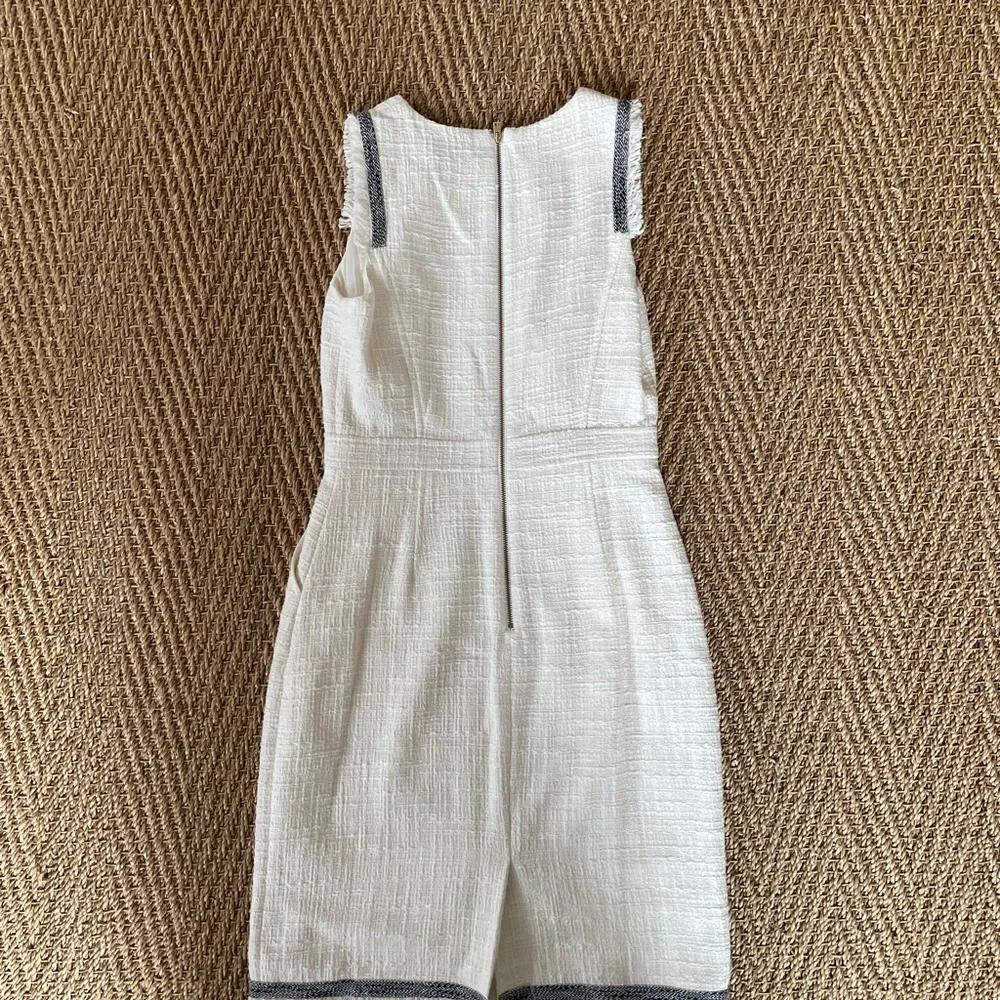 J. Crew Cream Tweed Sheath Dress with Fringe Hem Size 4